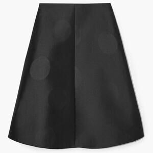 COS Black Midi A-Line Skirt 14 Polka Dot